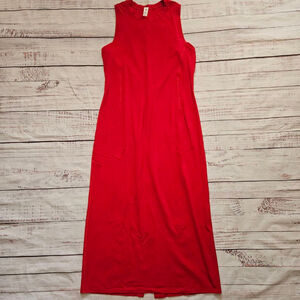 Lululemon Athletica All Aligned Sleeveless Midi Dress Red Womens 14